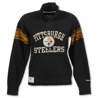 Reebok NFL Classics Pittsburgh Steelers Fleece Womens Henley Shirt