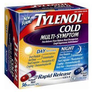 Tylenol Cold Rapid Release Gels   Day/Night 60 ct Health