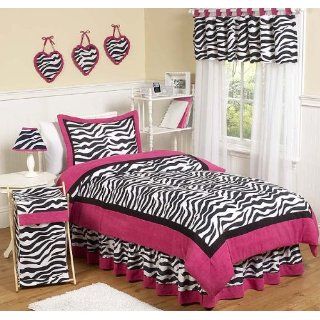 Hot Pink, Black & White Funky Zebra Teen Bedding 3pc Full