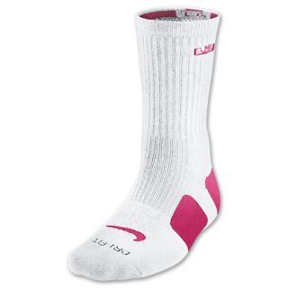 Nike Lebron Elite Mens Basketball Sock White/Pink