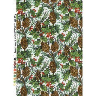 Blank Quilting Tis The Season Pine Cones & Holly 6057