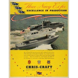 1942 Ad Chris Craft Army Q Boats Navy Picket E Flags World
