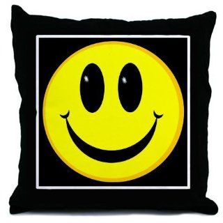 Smiley Face Happy Throw Pillow by  Home