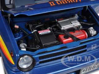 Honda City Turbo II Blue w Motocompo in White 1 18 Autoart 73283