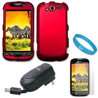Red Durable Two Piece Rubberized Protector Case for HTC T