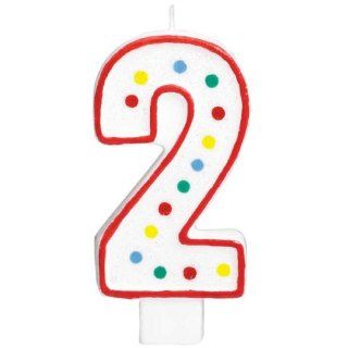 Lets Party By Amscan Number 2 Polka Dot Molded Candle