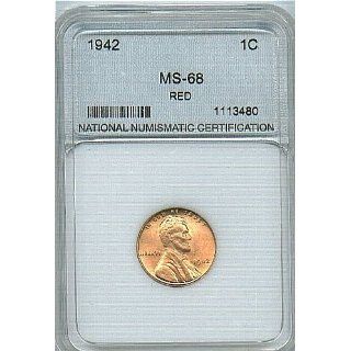 1942 Lincoln Cent Ms 68 Red NNC 
