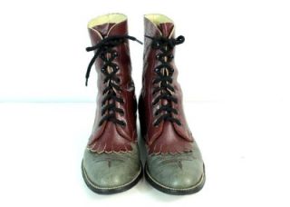 Vintage Womens Hondo LACERS Cowboy Western Boots Granny Victorian