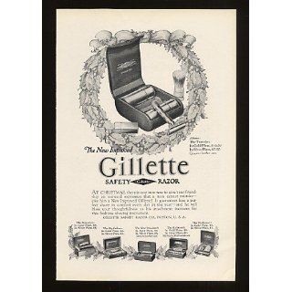 1925 Gillette Safety Razor Christmas Wreath Print Ad