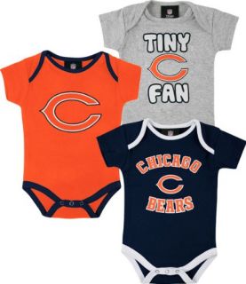 Chicago Bears Newborn Tiny Fan 3 Piece Creeper Set Sports
