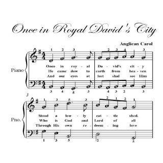 Once in Royal Davids City Easy Piano Sheet Music Christmas Carol