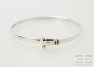 Tiffany Co Sterling Silver 18K Yellow Gold Hook Eye Bracelet