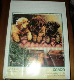 Caron Latch Hook Rug Kit Just Labs Labrador Puppies 24 x 34 Dogs