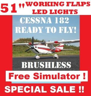 RTF CESSNA 182 RC BRUSHLESS PLANE COMPLETE READY TO FLY W FREE FLIGHT