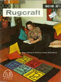 Vintage Rugcraft Latch Hook Rugs Pattern Book Charts Color Charts