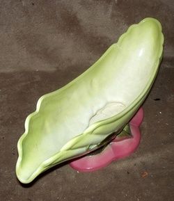 Vintage Hull Planter W29 Woodland Console Bowl Pink & Green Excellent