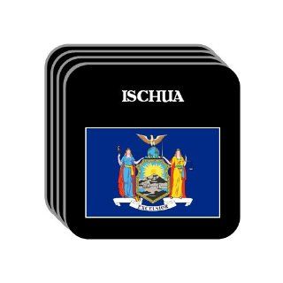 US State Flag   ISCHUA, New York (NY) Set of 4 Mini