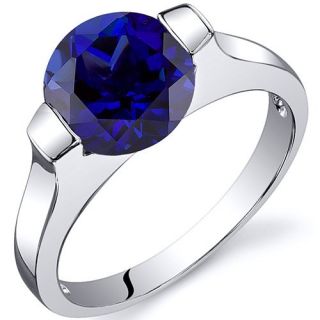 Bezel Set 2.75 carats Blue Sapphire Engagement Ring in