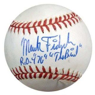 Mark Fidrych Autographed Baseball   AL ROY 76 & The Bird