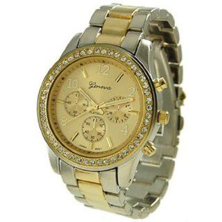 Geneva Platinum Womens 9073.TwoTone Silver Plastic Quartz Watch with