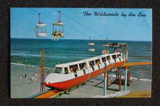 1960s Closeup Monorail Train & Ski Lift Rides Fun Pier Amusement