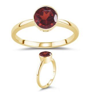 34 Cts Garnet Solitaire Ring in 18K Yellow Gold 5.5 Jewelry 