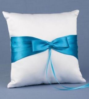 New Hortense B Hewitt Aqua Turquoise Bow Ring Pillow
