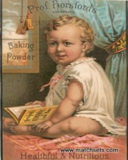 Professor Horsfords Phosphatic Baking Powder Cute Toddler Trade Card