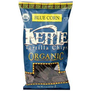 Kettle Brand Certified Organic Tortilla Chips, Blue Corn, Case of 12 8