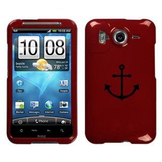 HTC INSPIRE 4G BLACK ANCHOR ON A RED HARD CASE COVER