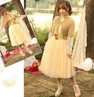 Hot Women Fashion Princess Fairy Style 5 Layers Tulle Dress Bouffant
