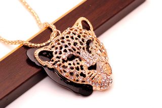 Fashion Retro Crystal Betsey Johnson Leopard Necklace