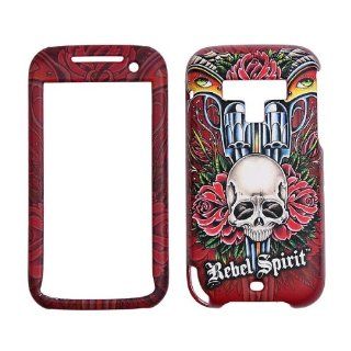 Rebel Spirit   Guns and Roses with Skull with rubberized