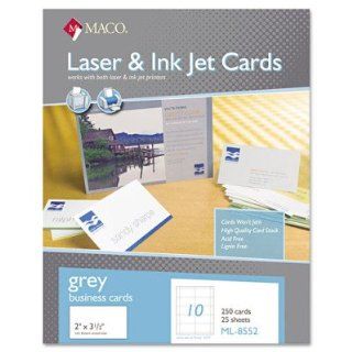 Business Cards, Laser/Inkjet, 3 1/2x2, Gray, 25 Sheets