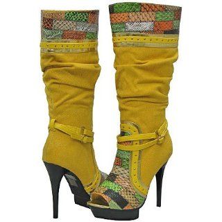 Yoki Kassandra Yellow Women Fashion Boots, 7.5 M US Shoes