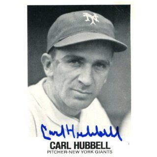 Carl Hubbell Autographed Ball   1979 Card Sports