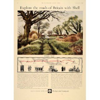 1964 Ad Shell Oil Fosse Way Roman Road England Midlands
