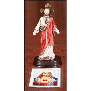 Sacred Heart of Jesus Statue 5 1/4 Inch Resin/Wood with