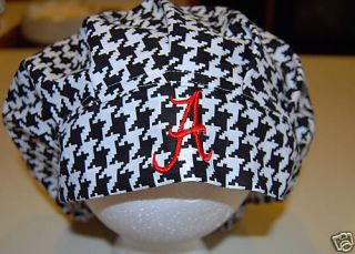 Ladies Bouffant Style Scrub Hat Houndstooth A Is for Alabama