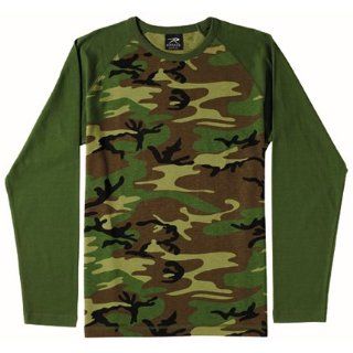 Woodland Camouflage Raglan Military Long Sleeve T Shirt W
