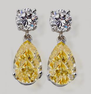 Yellow Canary Diamond 4 02 Carat Earring White Gold Earring Gorgeous