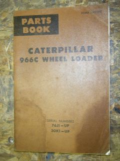 UP TO 1969 CATERPILLAR 966C WHEEL LOADER FACTORY PARTS CATALOG MANUAL