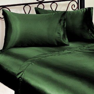 Ultra Soft Silky Bedding Satin Duvet set Green Solid, for