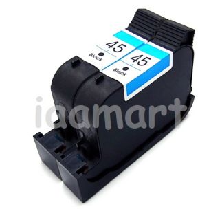 2REFILLED Black Ink for HP 45 DesignJet 110 120 140 150