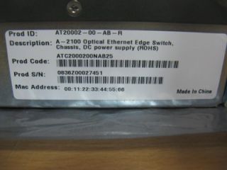 Atrica A 2100 Optical Ethernet Edge Switch DC Power