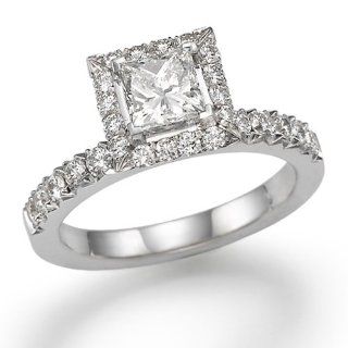 Diamond Engagement Ring 14K White Gold 0.94 ct Certified