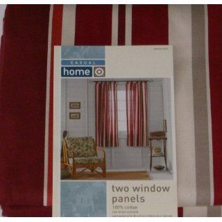 Home Red Stripe Cotton Window Panel Pair Striped Curtains