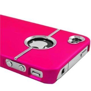 Hot Pink Deluxe W/chrome Rubberized Snap on Hard Back
