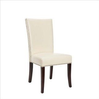Safavieh Reade Cream Leather Side Chairs (Set of 2