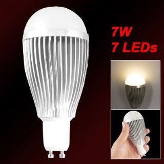  White 7 LEDs Globe Bulb Lamp AC 100 240V 7W 3000 3500K